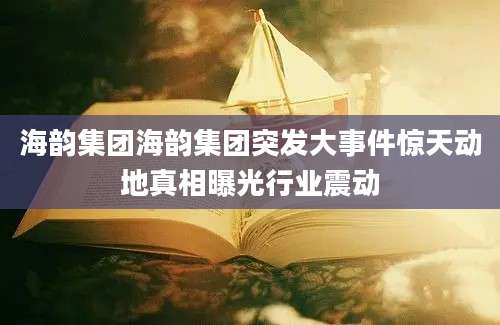 海韵集团海韵集团突发大事件惊天动地真相曝光行业震动