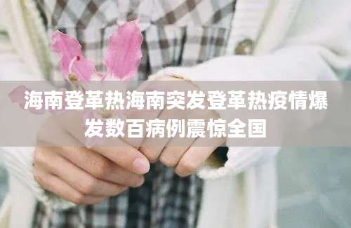 海南登革热海南突发登革热疫情爆发数百病例震惊全国
