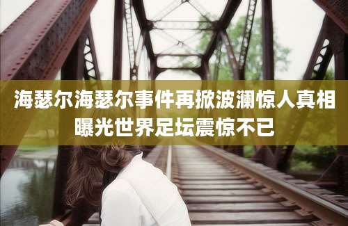海瑟尔海瑟尔事件再掀波澜惊人真相曝光世界足坛震惊不已