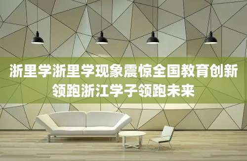 浙里学浙里学现象震惊全国教育创新领跑浙江学子领跑未来