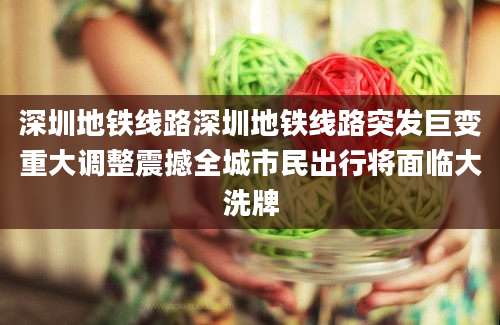 深圳地铁线路深圳地铁线路突发巨变重大调整震撼全城市民出行将面临大洗牌