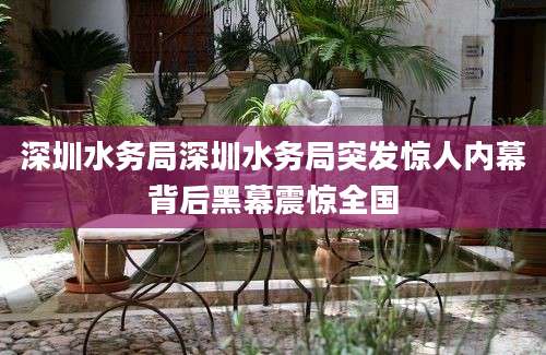 深圳水务局深圳水务局突发惊人内幕背后黑幕震惊全国