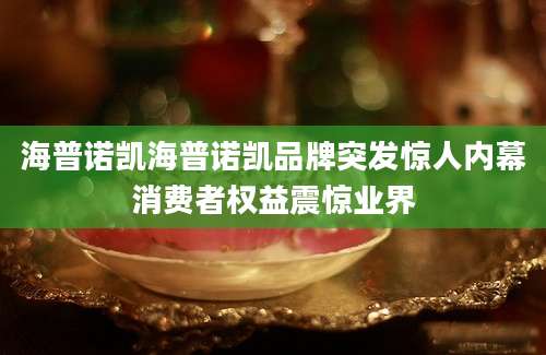 海普诺凯海普诺凯品牌突发惊人内幕消费者权益震惊业界