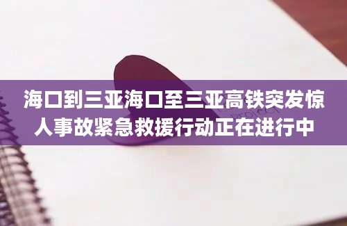 海口到三亚海口至三亚高铁突发惊人事故紧急救援行动正在进行中