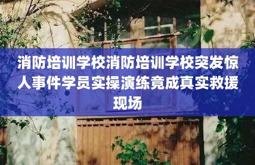 消防培训学校消防培训学校突发惊人事件学员实操演练竟成真实救援现场