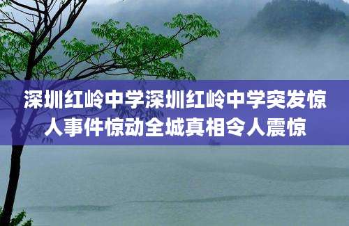 深圳红岭中学深圳红岭中学突发惊人事件惊动全城真相令人震惊