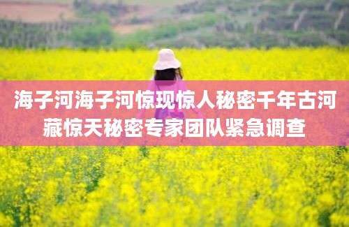 海子河海子河惊现惊人秘密千年古河藏惊天秘密专家团队紧急调查