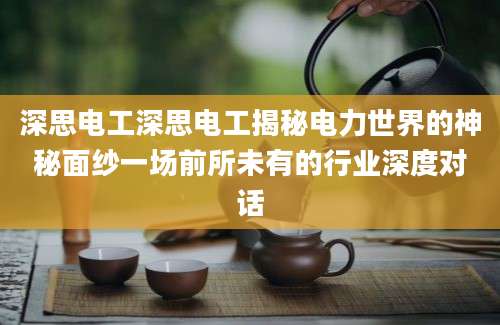深思电工深思电工揭秘电力世界的神秘面纱一场前所未有的行业深度对话