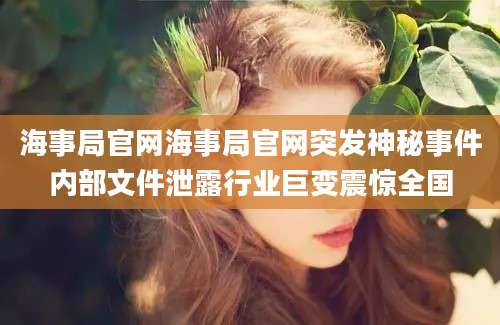 海事局官网海事局官网突发神秘事件内部文件泄露行业巨变震惊全国
