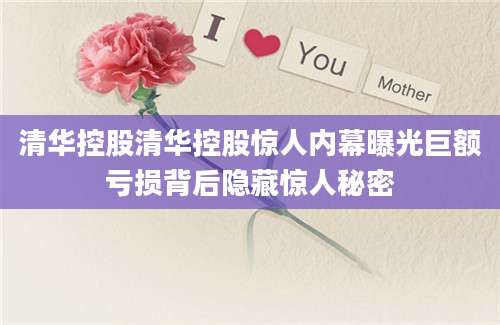 清华控股清华控股惊人内幕曝光巨额亏损背后隐藏惊人秘密