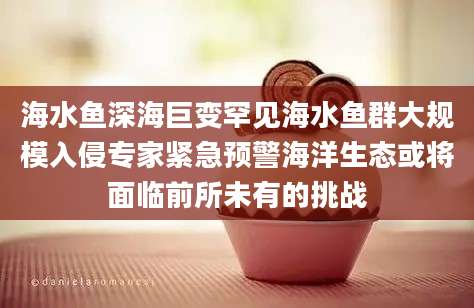 海水鱼深海巨变罕见海水鱼群大规模入侵专家紧急预警海洋生态或将面临前所未有的挑战