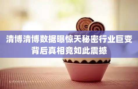 清博清博数据曝惊天秘密行业巨变背后真相竟如此震撼