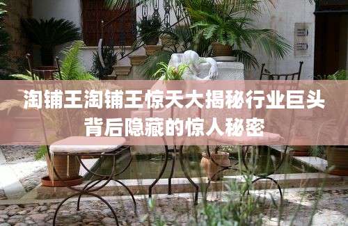淘铺王淘铺王惊天大揭秘行业巨头背后隐藏的惊人秘密