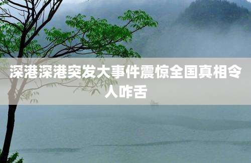 深港深港突发大事件震惊全国真相令人咋舌