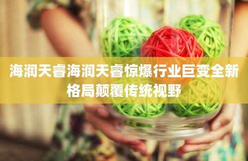 海润天睿海润天睿惊爆行业巨变全新格局颠覆传统视野