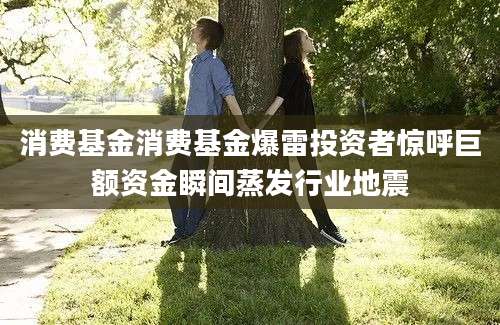 消费基金消费基金爆雷投资者惊呼巨额资金瞬间蒸发行业地震