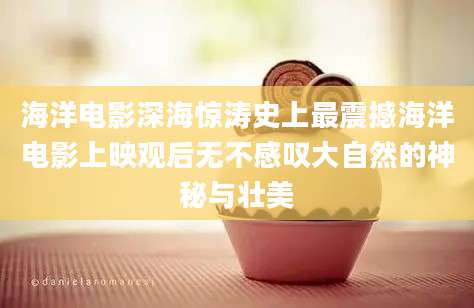海洋电影深海惊涛史上最震撼海洋电影上映观后无不感叹大自然的神秘与壮美