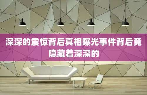 深深的震惊背后真相曝光事件背后竟隐藏着深深的
