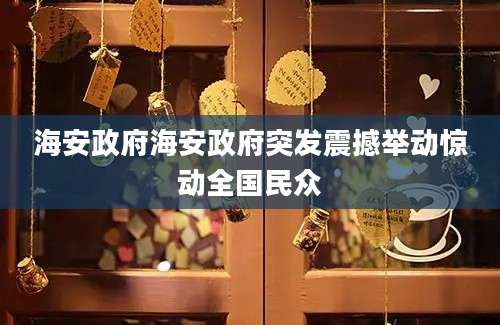 海安政府海安政府突发震撼举动惊动全国民众