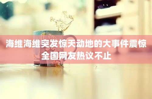 海维海维突发惊天动地的大事件震惊全国网友热议不止