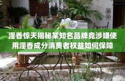 淫香惊天揭秘某知名品牌竟涉嫌使用淫香成分消费者权益如何保障