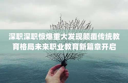 深职深职惊爆重大发现颠覆传统教育格局未来职业教育新篇章开启