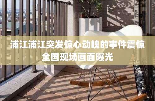 浦江浦江突发惊心动魄的事件震惊全国现场画面曝光