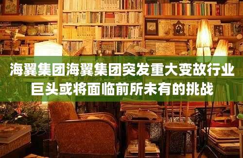 海翼集团海翼集团突发重大变故行业巨头或将面临前所未有的挑战