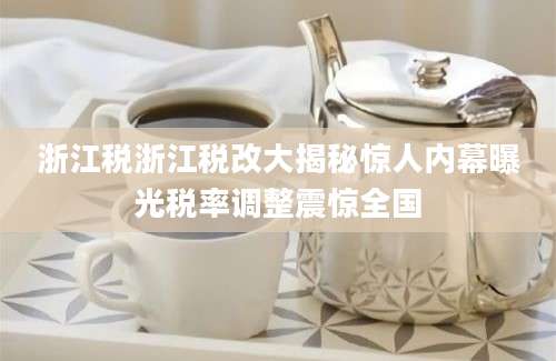 浙江税浙江税改大揭秘惊人内幕曝光税率调整震惊全国