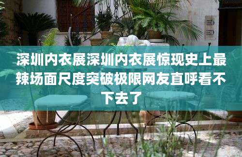深圳内衣展深圳内衣展惊现史上最辣场面尺度突破极限网友直呼看不下去了