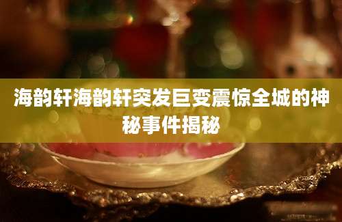 海韵轩海韵轩突发巨变震惊全城的神秘事件揭秘