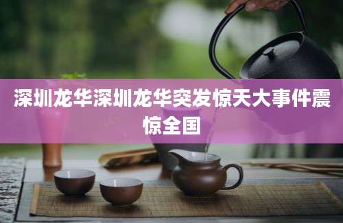 深圳龙华深圳龙华突发惊天大事件震惊全国