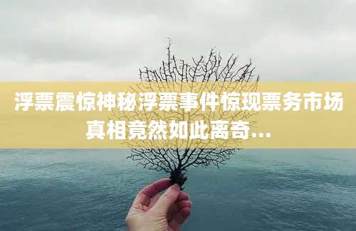 浮票震惊神秘浮票事件惊现票务市场真相竟然如此离奇...