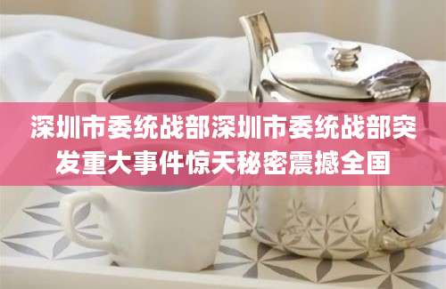 深圳市委统战部深圳市委统战部突发重大事件惊天秘密震撼全国
