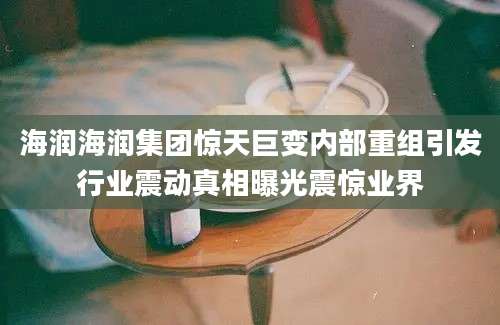 海润海润集团惊天巨变内部重组引发行业震动真相曝光震惊业界