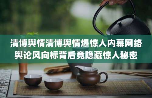 清博舆情清博舆情爆惊人内幕网络舆论风向标背后竟隐藏惊人秘密